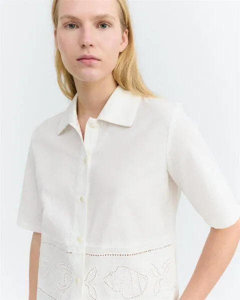 thinking mu thinking mu Kurzarm Bluse Modell: Vainica, Snow white (weiß), – Produktbild 2 von 5