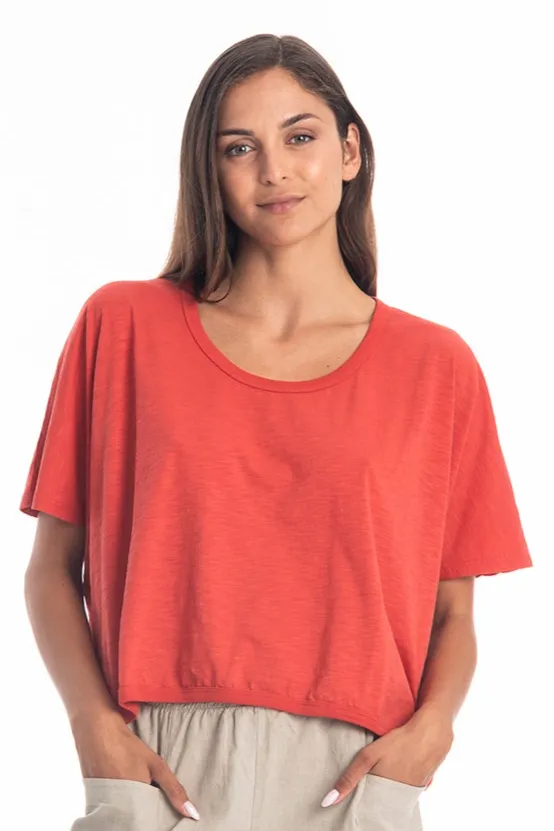RAVENS VIEW IBIZA RAVENS VIEW IBIZA Damen vegan Top Square Fliese Rot, Rot, – Produktbild 2 von 2