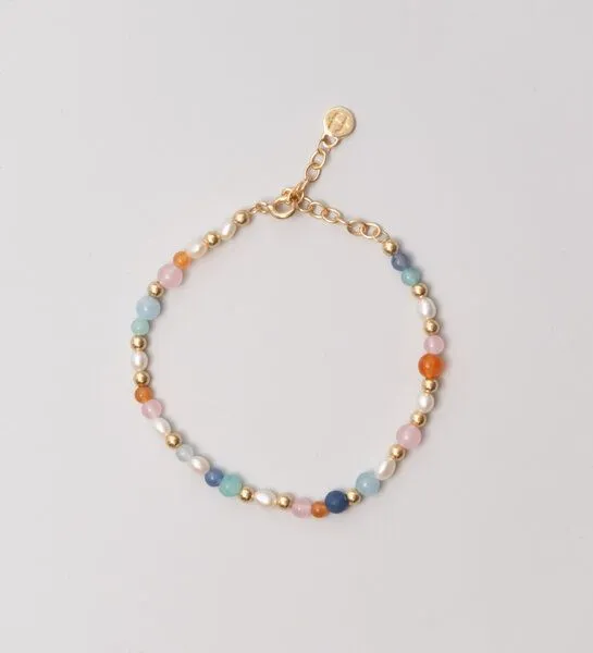 fejn jewelry fejn jewelry Armband 'summer pearl' mit Süsswasserperlen und Halbedelsteine, Gold, – Produktbild 2 von 3