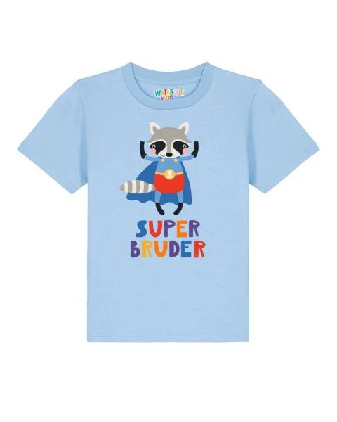 watabout.kids watabout.kids T-Shirt Kinder Waschbär Superbruder, Blue soul, – Produktbild 1 von 2