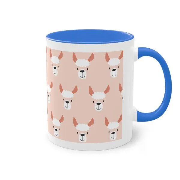 PepMelon Lama Tasse mit Farbe innen, Be Llamazing, lustige Lama Weihnachtstasse, Blau, – Produktbild 1 von 4