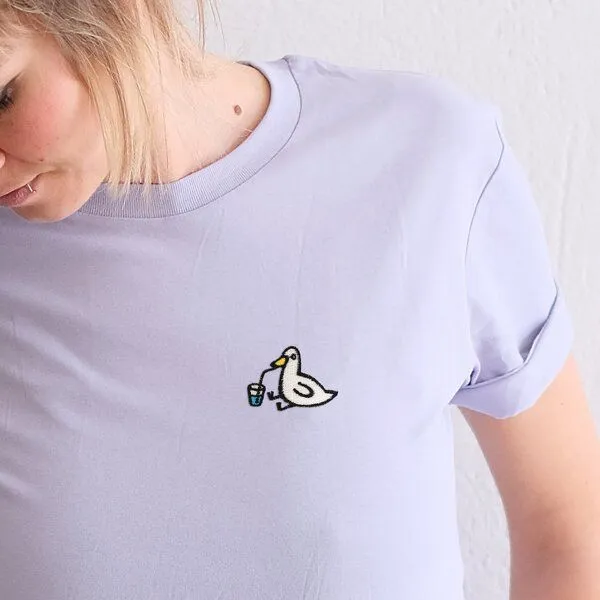 LIGARTI Besticktes T-Shirt – Piet die Ente – LIGARTI Tiermanufaktur, Terracotta, – Produktbild 4 von 4