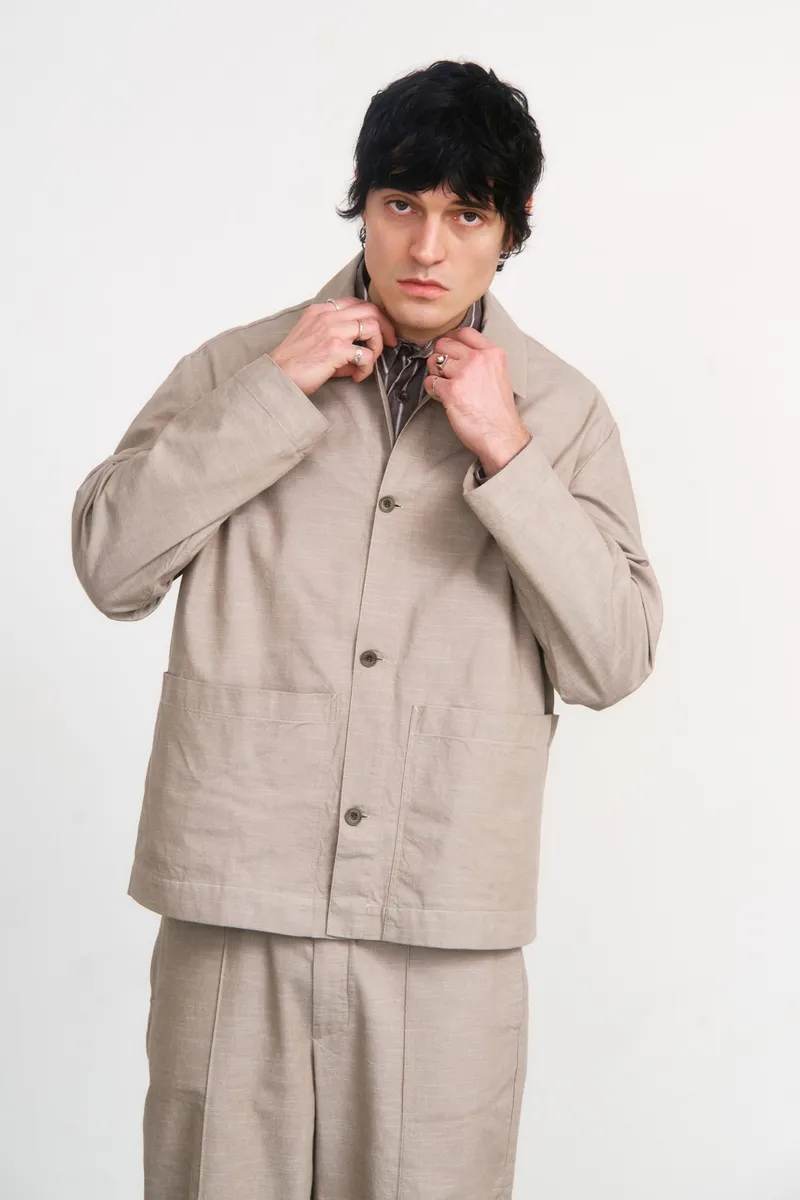 Rotholz Rotholz Herren vegan Jacke Workwear Grau Braun, Beige, – Produktbild 2 von 2