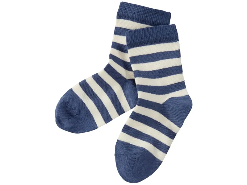 grödo Kinder Ringelsocken denim-ecru Gr.5-6, Blau, mehrfarbig, – Produktbild 1 von 1