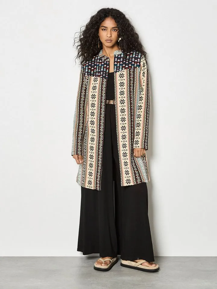 Apricot Apricot Kurzjacke Boho-Tapisserie-Jacke mit Muster, Bunt, – Produktbild 1 von 5