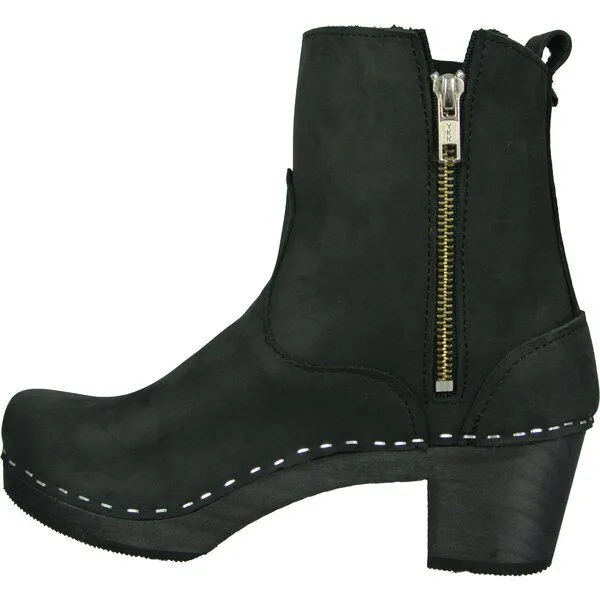 Klox Klox Stiefelette Stockholm - Medium Heel Clog Boots, Schwarz, – Produktbild 2 von 4