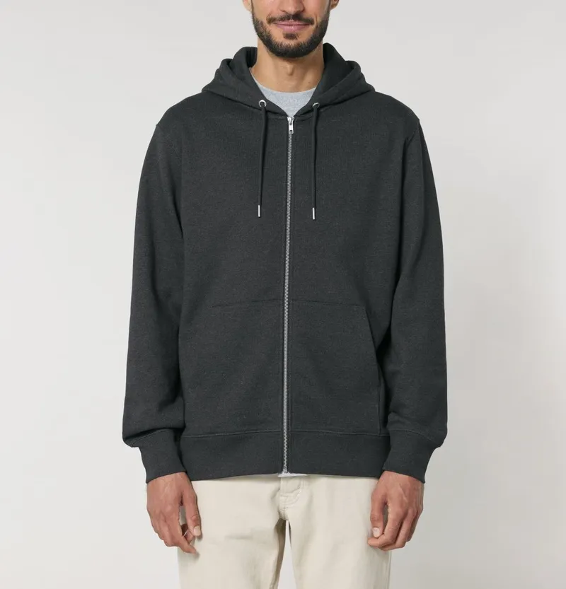 UNIPOLAR UNIPOLAR Herren vegan Zip Hoodie Basic Culving, Dunkelgrau, – Produktbild 1 von 2