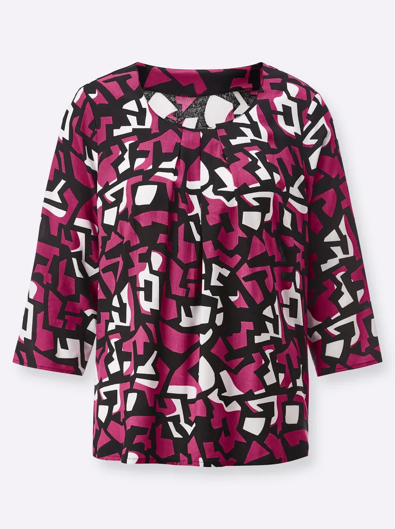 Witt Druckbluse, Fuchsia-schwarz-bedruckt, – Produktbild 1 von 2