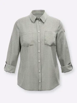 Witt Karobluse khaki-weiß-kariert – Produktbild 1 von 1