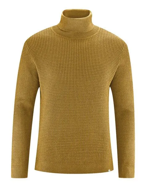 HempAge HempAge Rollkragen Pullover Herren Hanf/Biobaumwolle, Peanut(gelb), – Produktbild 1 von 3