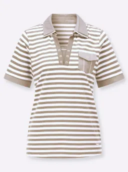 Witt Poloshirt sesam-weiß-geringelt – Produktbild 1 von 1