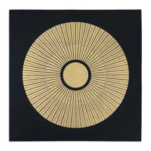 Veskor Cassiopeia Veskor Cassiopeia CENTRAL SUN Sonnen Linoldruck | 20 × 20 cm | Gold, Weiss, – Produktbild 2 von 4