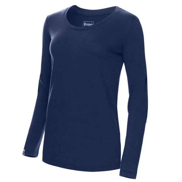 Kaipara - Merino Sportswear Kaipara - Merino Sportswear Merino Shirt Langarm Regularfit 150 Damen weiter Halsausschnitt, Marine, – Produktbild 2 von 2