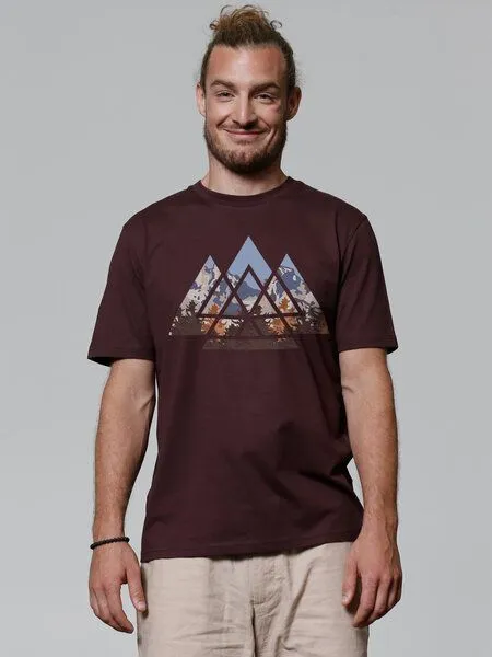 watapparel watapparel T-Shirt Unisex Geometric Landscape, Red brown, – Produktbild 2 von 4