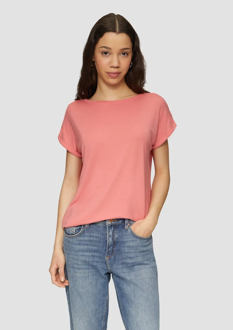 QS QS T-Shirt aus Lyocellmix, Rot, – Produktbild 2 von 7