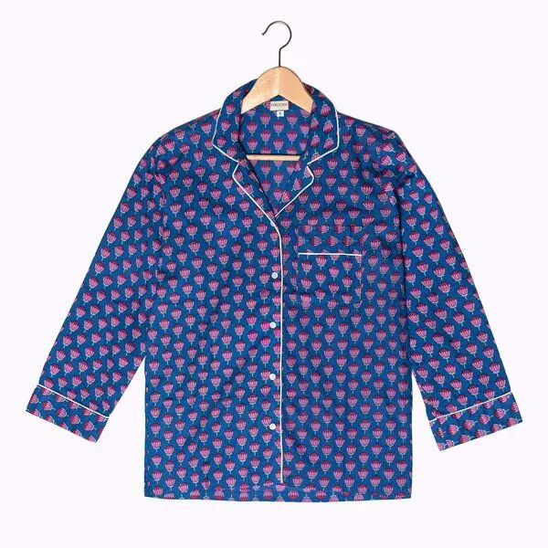 KIKOONI KIKOONI Baumwoll Pyjama "Sleepy K", Indigo bloom, – Produktbild 4 von 4