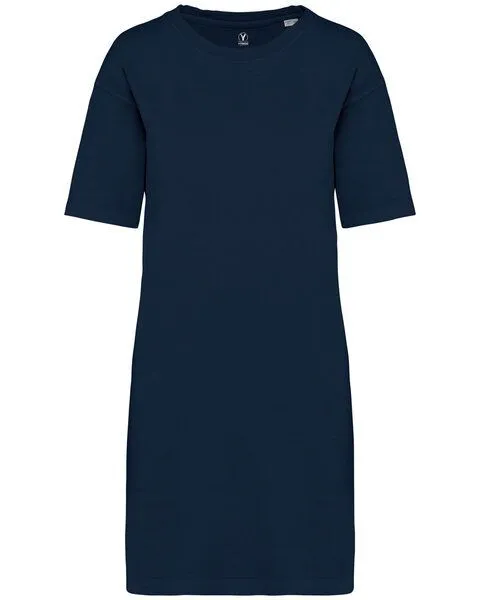 YTWOO YTWOO Ausgewaschenes Damen T-Shirt Kleid aus 100% Bio-Baumwolle, Navy, – Produktbild 1 von 2