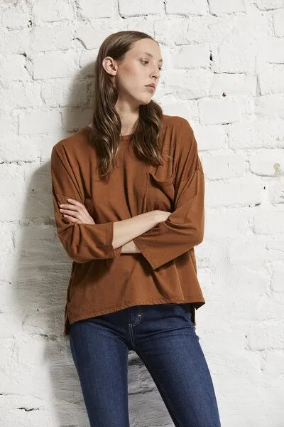 Wunderwerk Wunderwerk Damen Shirt oversize aus Biobaumwolle und Modal "Square Tee", Blau (old navy), – Produktbild 4 von 4