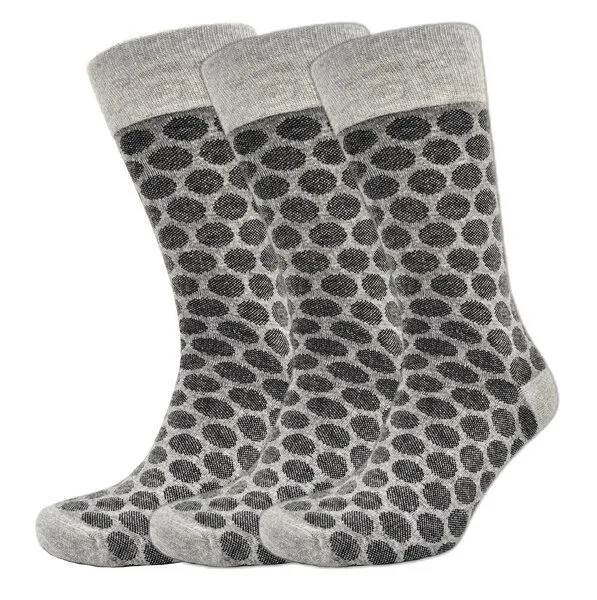 BLS Organic BLS Organic 3er Pack GOTS zertifiziert 98 % Bio-Baumwolle Polka Dot Pattern Herrensocken, Grau, – Produktbild 1 von 1