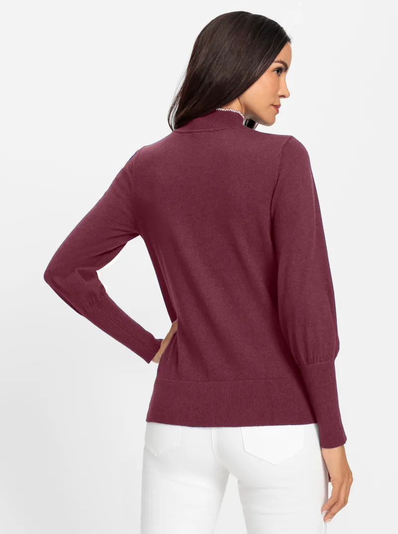 heine Stehkragenpullover bordeaux, Bordeaux, – Produktbild 2 von 2