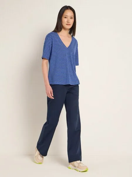 LANIUS LANIUS Streifenshirt (OCS) aus Hanf und Bio-Baumwolle, Blue/creme, – Produktbild 2 von 4
