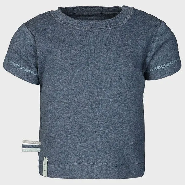 OrganicEra Baby S/S T-shirt 'OrganicEra' aus Bio-Baumwolle, Indigo melange (blau), – Produktbild 3 von 4