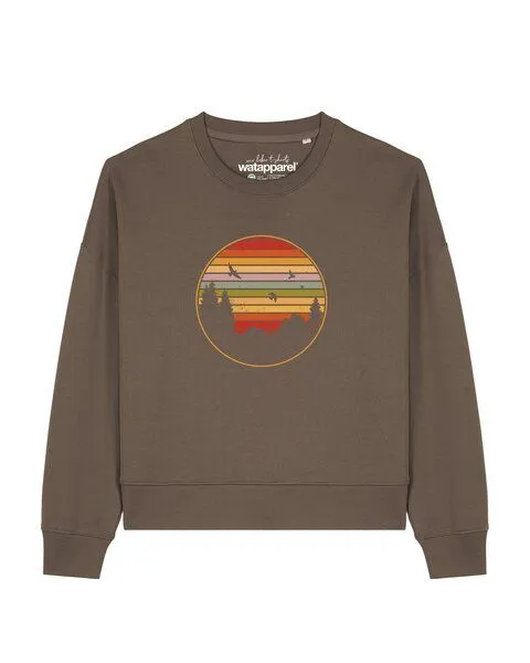 watapparel watapparel Sweatshirt Frauen Sunset Berge & Tannen, Mocha, – Produktbild 1 von 2