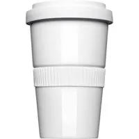 Mahlwerck Mahlwerck Porzellanbecher 'Coffee2Go' weiß 0,4 l, Banderole 2-seitig geriffelt – Produktbild 1 von 1