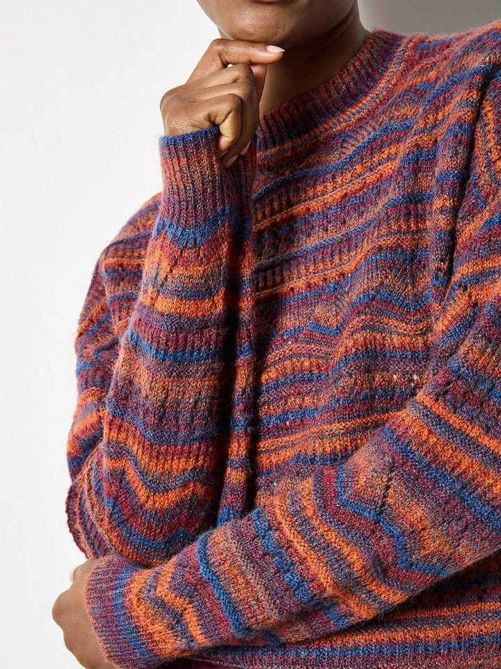 Apricot Apricot Streifenpullover ohne Verschluss aus Pointellestrick, Orange, – Produktbild 2 von 4