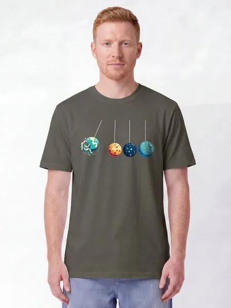 watapparel watapparel T-Shirt Unisex Weltraumforscher, Khaki, – Produktbild 2 von 2