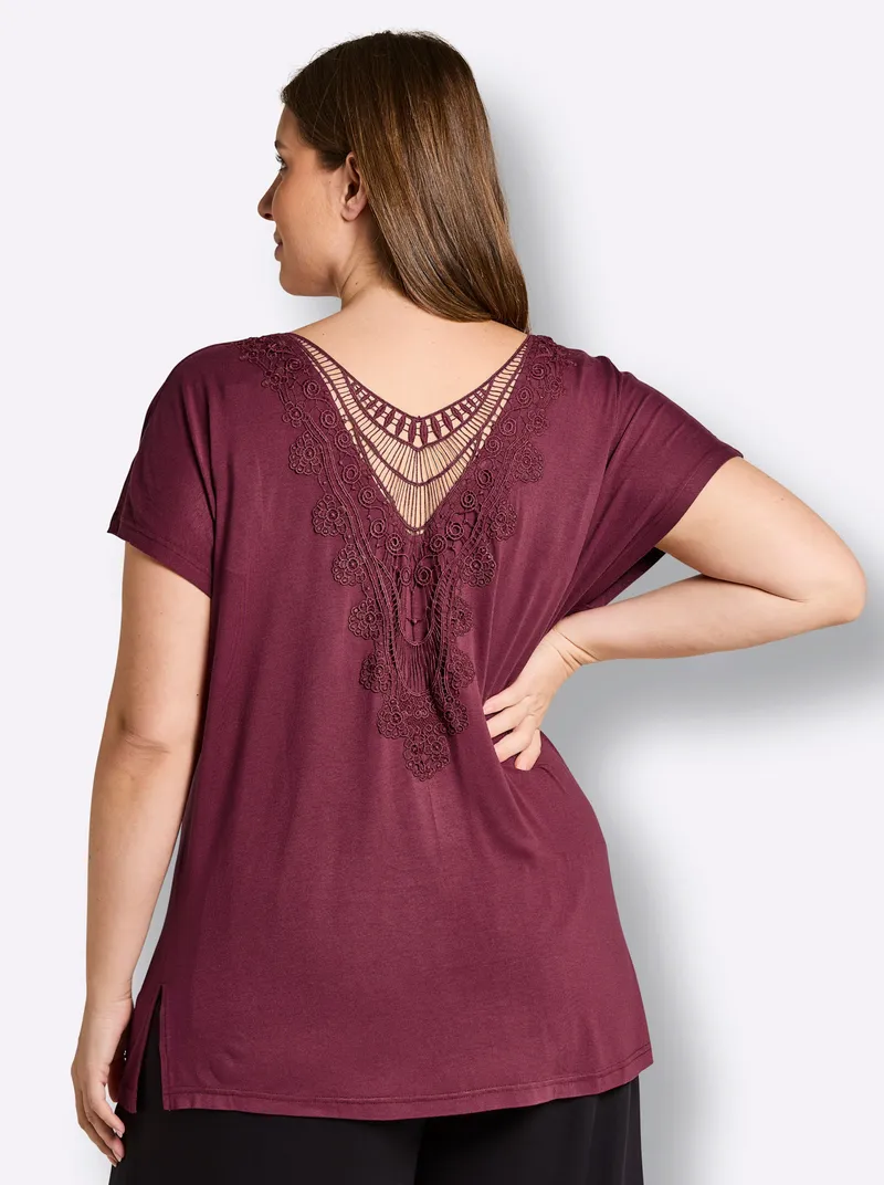 sheego Shirt bordeaux, Bordeaux, – Produktbild 1 von 2