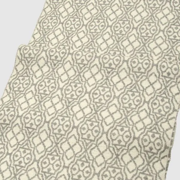 LANARTO slow fashion LANARTO slow fashion Schal Muster 'Netz' zweifarbig gestrickt aus mulesingfreier Merinowolle, Grau (mellliert), – Produktbild 2 von 3