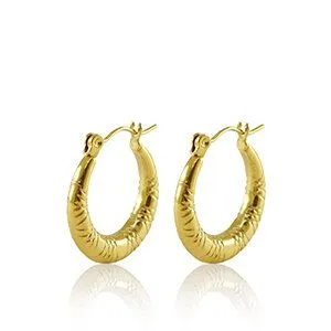 ELEKTROPULLI Creolen mit Muster in 20mm von Elektropulli, Gold, – Produktbild 1 von 1