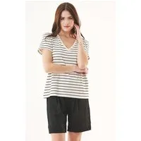 ORGANICATION ORGANICATION T-Shirt aus TENCEL Modal und Bio-Baumwolle, Multi(off white/black), – Produktbild 1 von 1