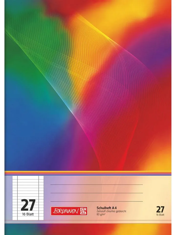 Baier & Schneider Schulheft Schulheft A4 liniert Lineatur 27 16 Blatt mehrfarbig, liniert mit Randlinie innen und außen – Produktbild 2 von 2