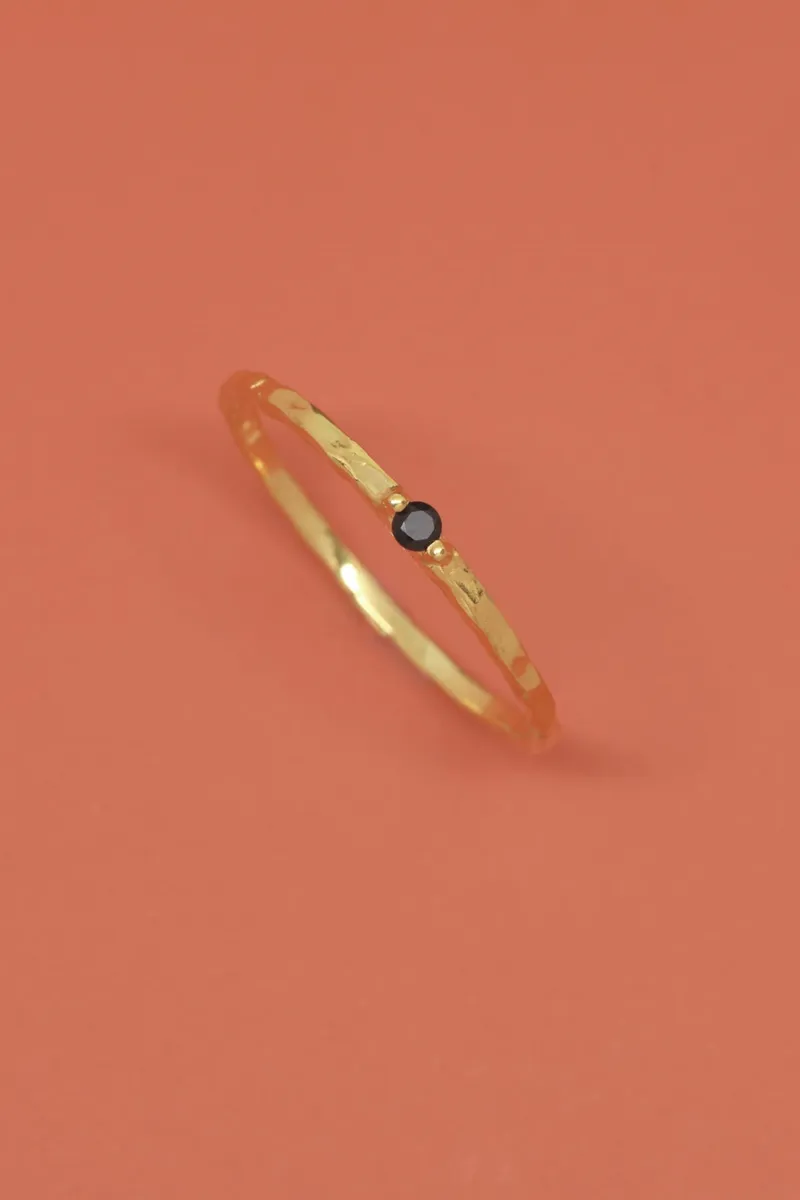 fejn fejn Damen vegan Ring Gehämmertes Schwarzgold, Gold, – Produktbild 2 von 2