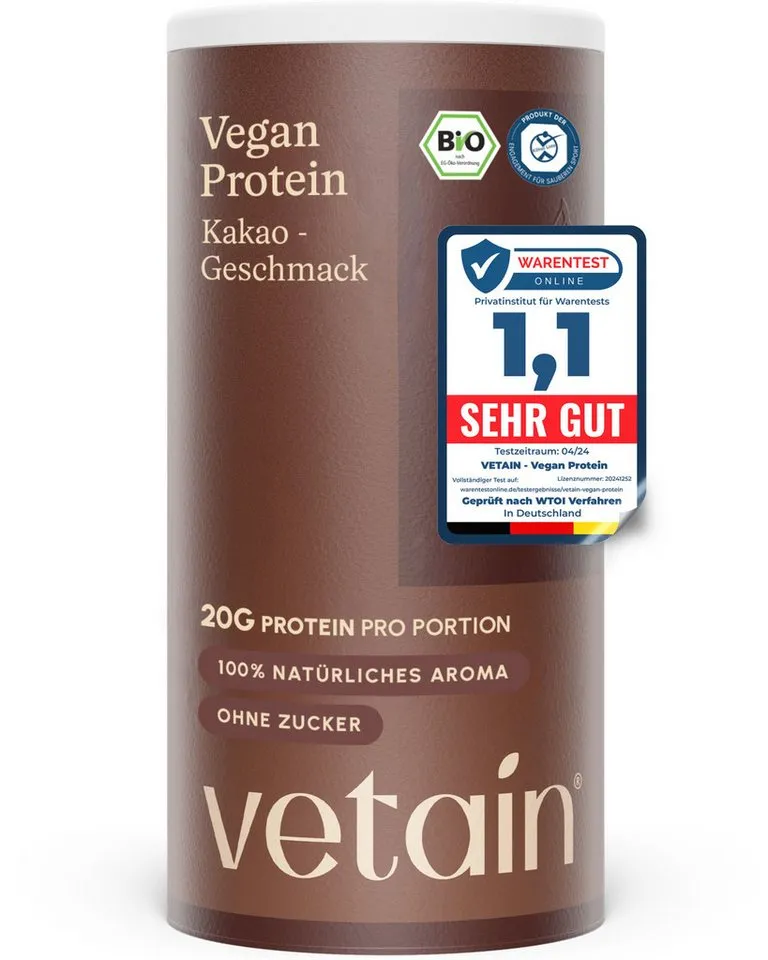 VETAIN Protein Pulver Vegan - Bio Protein Pulver, 540 g, Fermentiertes Erbsenprotein, ohne Stevia, Sucralose & Aspartam – Produktbild 2 von 8