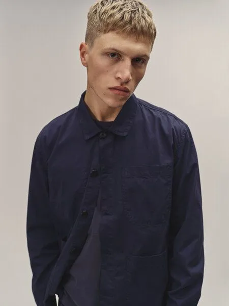 WOTE WOTE Worker Jacke aus Bio-Baumwolle, Dunkelblau, – Produktbild 1 von 3