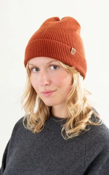 Kopyto Kopyto GAZELLE – Leichte, gerippte Mütze aus plüschiger Merinowolle, Orange, – Produktbild 4 von 7