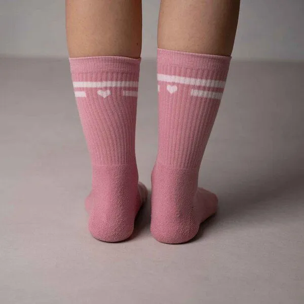 Vresh Clothing Vresh Clothing Vresh Verliebt - Tennis Socken aus Biobaumwoll-Mix, Rosa, – Produktbild 2 von 4