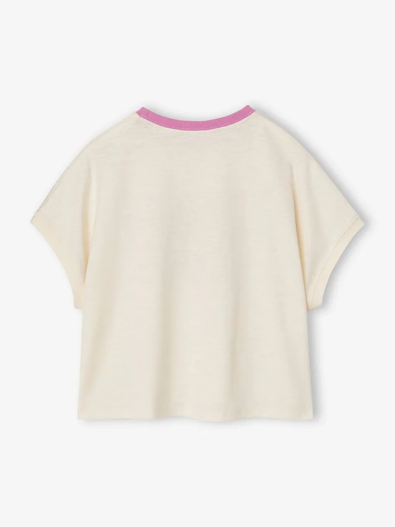 Vertbaudet T-Shirt Kurzarm Mädchen, Wollweiß, – Produktbild 3 von 4