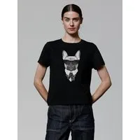 watapparel watapparel T-Shirt Frauen Ein fescher Hund, Black, – Produktbild 1 von 1