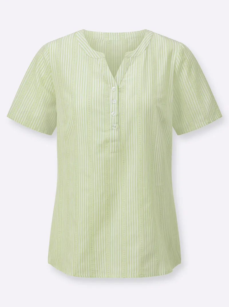 Witt Gestreifte Bluse pistazie-gestreift, Pistazie-gestreift, – Produktbild 1 von 2