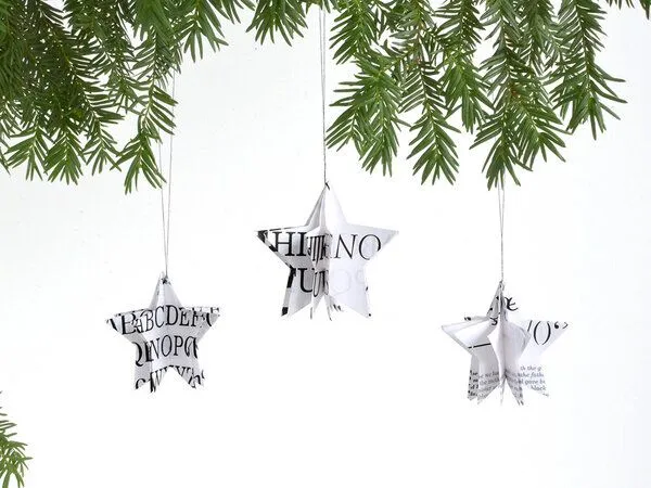 renna deluxe renna deluxe Stern Anhänger aus Papier Baumschmuck, Weiß, – Produktbild 4 von 4