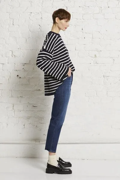 Wunderwerk Wunderwerk Oversize crewknit stripes, Blau (61 - blue with white), – Produktbild 2 von 3