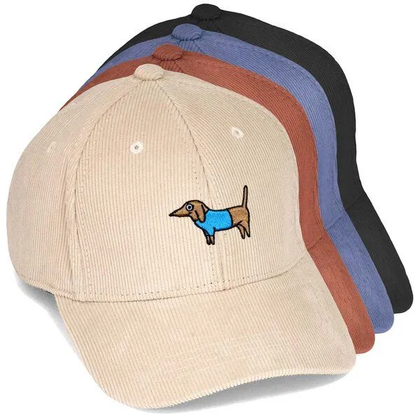 LIGARTI Bestickte Cord Cap – Steffen der Dackel – LIGARTI Tiermanufaktur, Terracotta, – Produktbild 2 von 4