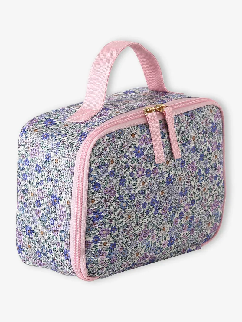 Vertbaudet Lunchbag FLOWERMIX Mädchen Lunchbox-Tasche personalisierbar pulver lila, Pulver lila, – Produktbild 1 von 3