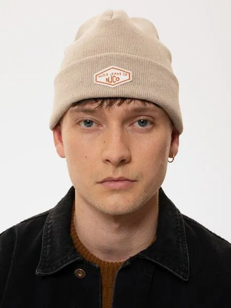 Nudie Jeans Nudie Jeans - Mütze Falksson Beanie, Beige (natur), – Produktbild 2 von 2