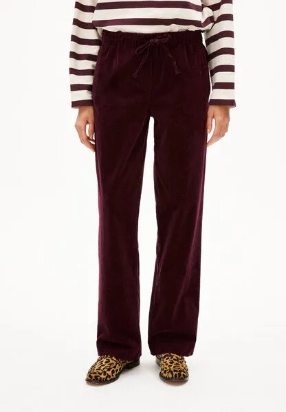 ARMEDANGELS ARMEDANGELS JAIMILAA CORDUROY Damen Webhose aus Bio-Baumwoll Mix, Dark cranberry, – Produktbild 1 von 3