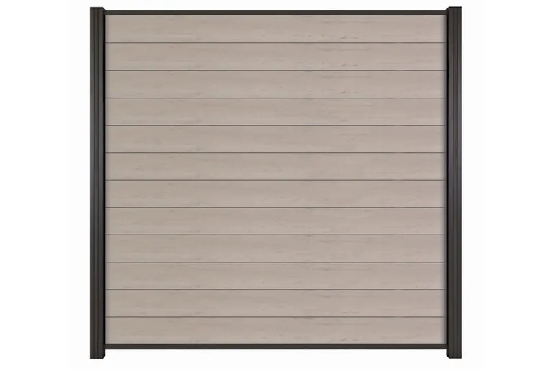 woodstore24 WPC Zaun / Sichtschutz / Steckzaun, 20 (S) x 1800 (H) x 1800 (B) mm, incl. Anfangs- und Abschlussleiste Modulares Zaunsystem in Bicolour Grau (ohne Pfosten) – Produktbild 1 von 1